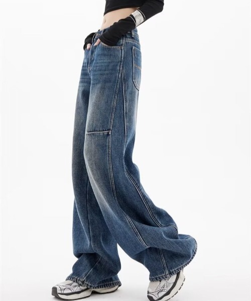 gossip!ロサンゼルス(ゴシップロサンゼルス)の「バレルレッグ ワイドデニムパンツ(デニムパンツ・レディース・ブルー・S/M)」の14枚目の写真