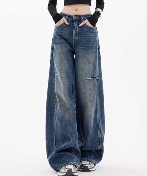 gossip!ロサンゼルス(ゴシップロサンゼルス)の「バレルレッグ ワイドデニムパンツ(デニムパンツ・レディース・ブルー・S/M)」の15枚目の写真
