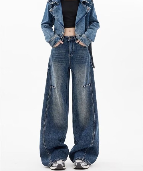 gossip!ロサンゼルス(ゴシップロサンゼルス)の「バレルレッグ ワイドデニムパンツ(デニムパンツ・レディース・ブルー・S/M)」の16枚目の写真