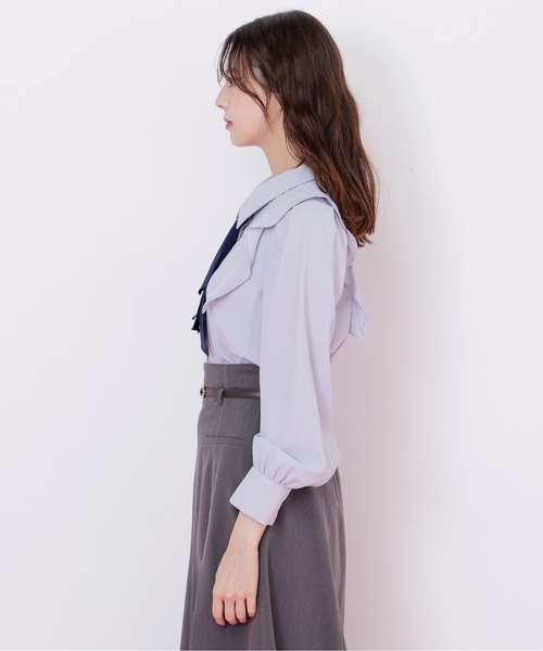 JILL by JILL STUART（ジルバイジルスチュアート）の「◇ラッフルボウタイブラウス（シャツ/ブラウス・レディース・ピンク/ホワイト/ブルー/ブルー系その他・FREE）」の13枚目の写真