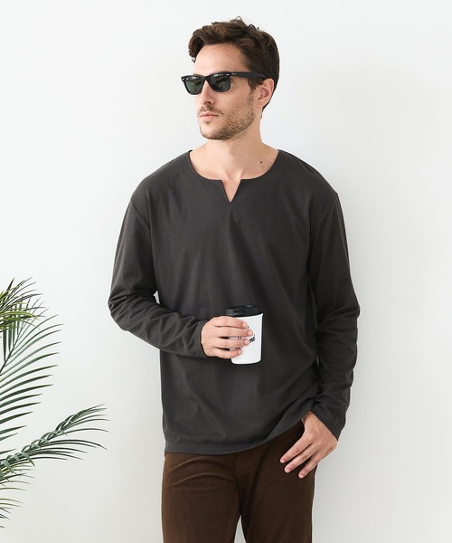 LB/S (エルビーエス)の「【汗染みの目立ちにくいTシャツ ZEROSTAIN/ゼロステイン】キーネック ロンT 防汚 UVカット(Tシャツ/カットソー・メンズ・ブラック/スミクロ/ホワイト・X-LARGE/MEDIUM/LARGE)」の21枚目の写真