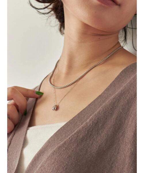 Samansa Mos2 blue（サマンサモスモスブルー）の「ドロップメタル2連ネックレス（ネックレス・レディース・シルバー・F）」の2枚目の写真