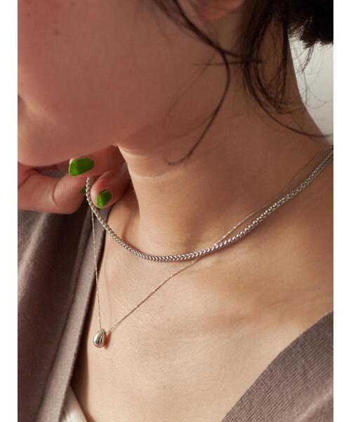 Samansa Mos2 blue（サマンサモスモスブルー）の「ドロップメタル2連ネックレス（ネックレス・レディース・シルバー・F）」の3枚目の写真