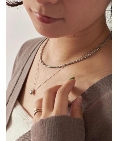 Samansa Mos2 blue（サマンサモスモスブルー）の「ドロップメタル2連ネックレス（ネックレス・レディース・シルバー・F）」の6枚目の写真