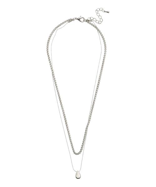 Samansa Mos2 blue（サマンサモスモスブルー）の「ドロップメタル2連ネックレス（ネックレス・レディース・シルバー・F）」の17枚目の写真