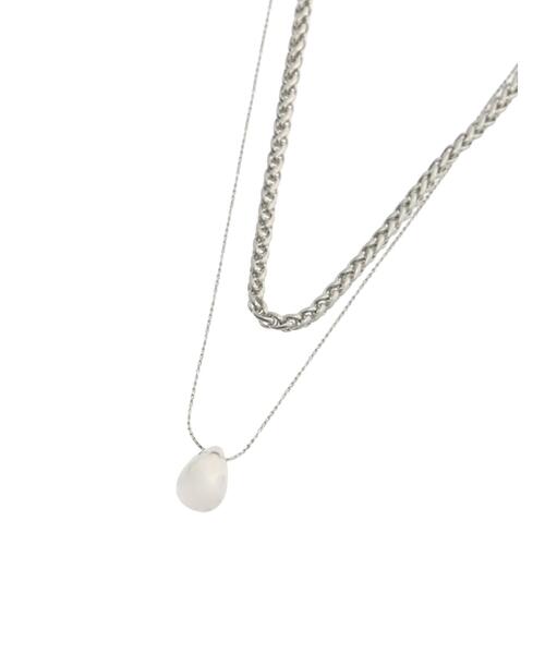 Samansa Mos2 blue（サマンサモスモスブルー）の「ドロップメタル2連ネックレス（ネックレス・レディース・シルバー・F）」の18枚目の写真