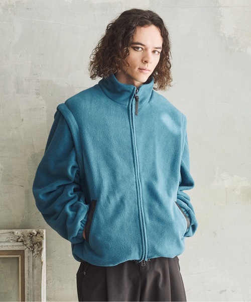 CASPER JOHN（キャスパージョン）の「Detachable inner fleece blouson/デタッチャブルインナーフリースブルゾン（その他トップス・メンズ・アイボリー/グリーン/ブルー・LARGE/MEDIUM/SMALL/X-SMALL）」の3枚目の写真