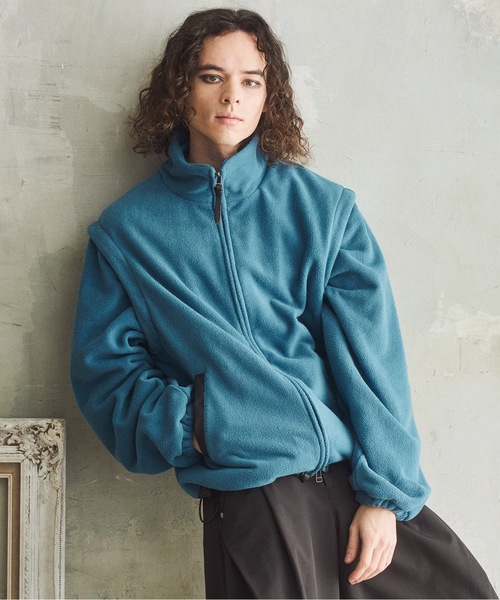 CASPER JOHN（キャスパージョン）の「Detachable inner fleece blouson/デタッチャブルインナーフリースブルゾン（その他トップス・メンズ・アイボリー/グリーン/ブルー・LARGE/MEDIUM/SMALL/X-SMALL）」の6枚目の写真
