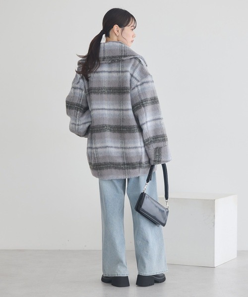 セール】【2025AW】チェックシャギーコート（テーラードジャケット