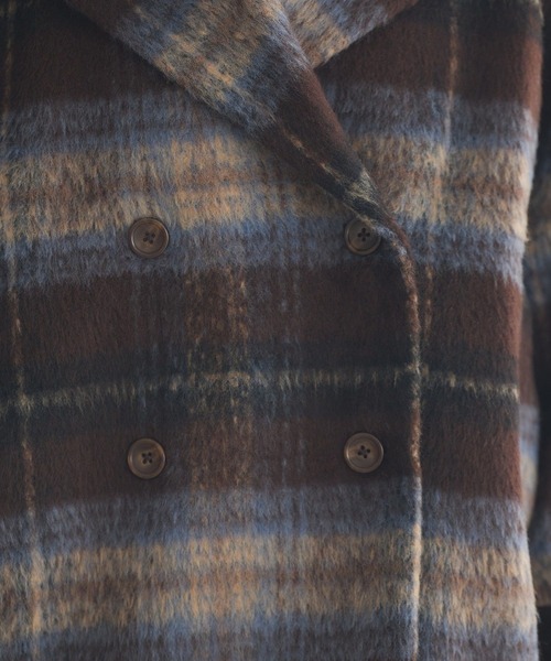 earth music&ecology（アースミュージックアンドエコロジー）の「【2025AW】チェックシャギーコート（テーラードジャケット・レディース・ブラウン系その他/グレー系その他・FREE）」の12枚目の写真