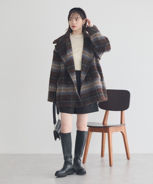 iNtimite アンティミテ　チェックシャギーコート 完売商品　美品 iNtimite アンティミテ チェックシャギーコート 完売商品 美品 - メルカリ