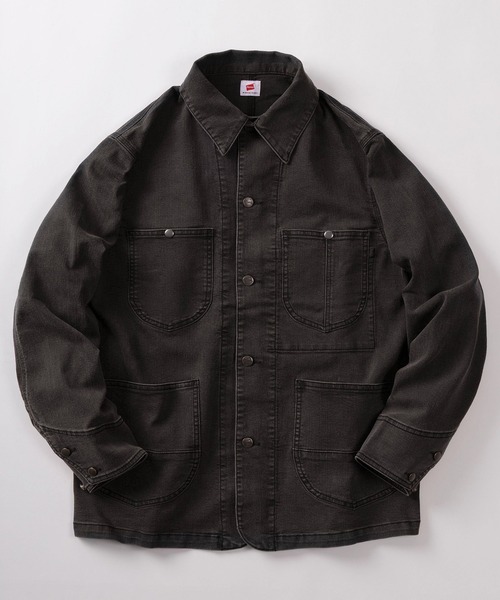 HANES(ヘインズ)の「【78】【Hanes/ヘインズ】デニムカバーオール/デニムジャケット/アメカジ(カバーオール・メンズ・ブラック/サックスブルー/ワンウォッシュ/ブルー・S/M/L/XL)」の1枚目の写真