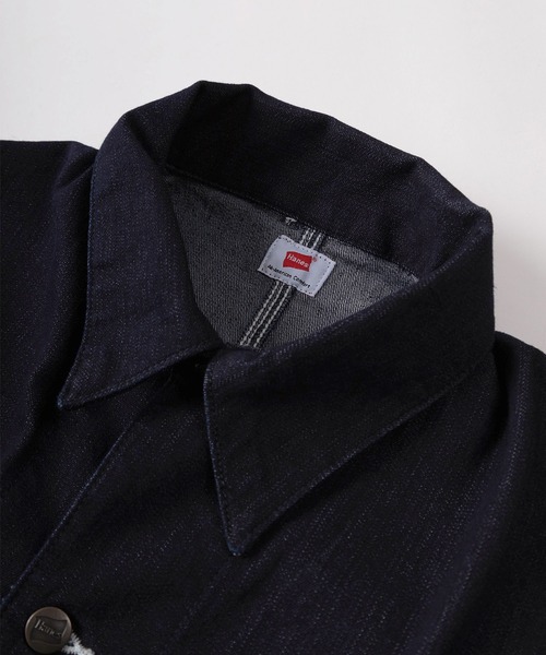 HANES(ヘインズ)の「【78】【Hanes/ヘインズ】デニムカバーオール/デニムジャケット/アメカジ(カバーオール・メンズ・ブラック/サックスブルー/ワンウォッシュ/ブルー・S/M/L/XL)」の6枚目の写真