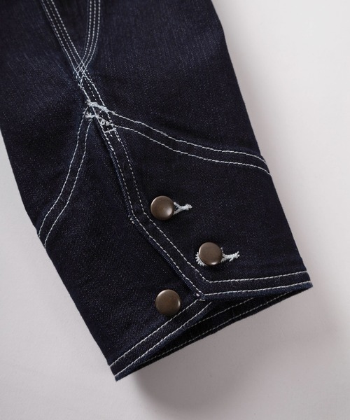 HANES(ヘインズ)の「【78】【Hanes/ヘインズ】デニムカバーオール/デニムジャケット/アメカジ(カバーオール・メンズ・ブラック/サックスブルー/ワンウォッシュ/ブルー・S/M/L/XL)」の10枚目の写真