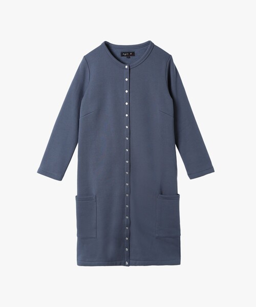 agnes b.(アニエスベー)の「オーガニックコットン メルトン 七分袖 カーディガンプレッション "Robe"(カーディガン/ボレロ・レディース・グレー系その他・1/2/3)」の1枚目の写真