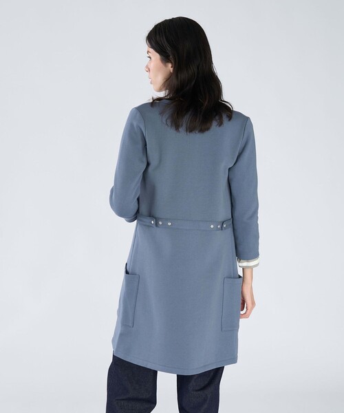 agnes b.(アニエスベー)の「オーガニックコットン メルトン 七分袖 カーディガンプレッション "Robe"(カーディガン/ボレロ・レディース・グレー系その他・1/2/3)」の4枚目の写真