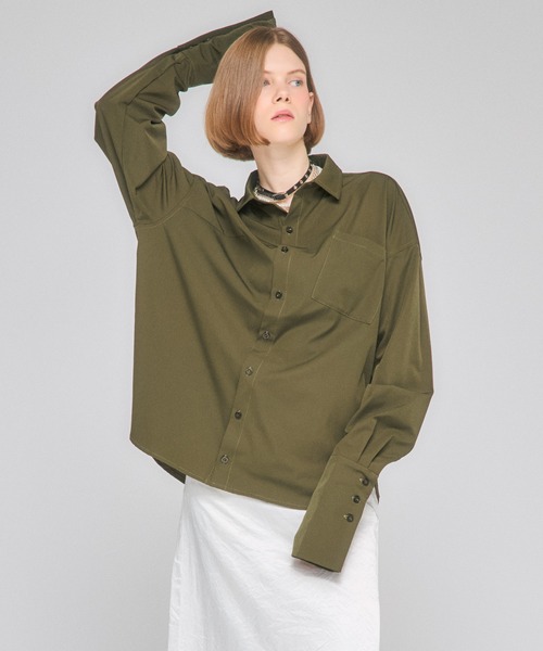 Nora Lily elle(ノラリリーエル)の「【Nora Lily】「elle」Back Balloon Shirts(シャツ/ブラウス・レディース・ホワイト/ブラック/カーキ・FREE)」の1枚目の写真