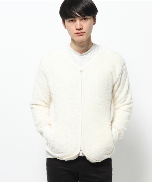 OUTLET(アウトレット)の「【WHO'S WHO gallery】両面ボアZIPカーデ(カーディガン/ボレロ・メンズ・ネイビー/アイボリー/グレー・LARGE)」の3枚目の写真