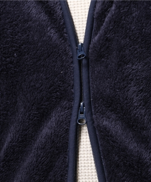 OUTLET(アウトレット)の「【WHO'S WHO gallery】両面ボアZIPカーデ(カーディガン/ボレロ・メンズ・ネイビー/アイボリー/グレー・LARGE)」の9枚目の写真