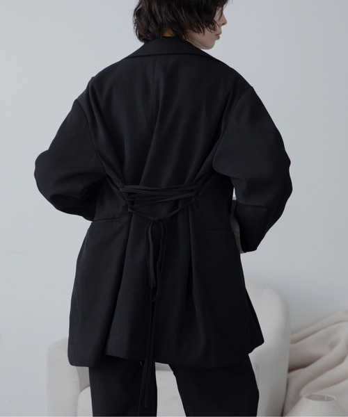 VACANCY（ヴァカンシー）の「チャイナボタンオーバージャケット/SETUP（テーラードジャケット・レディース・チャコールグレー/ブラック・FREE）」の3枚目の写真