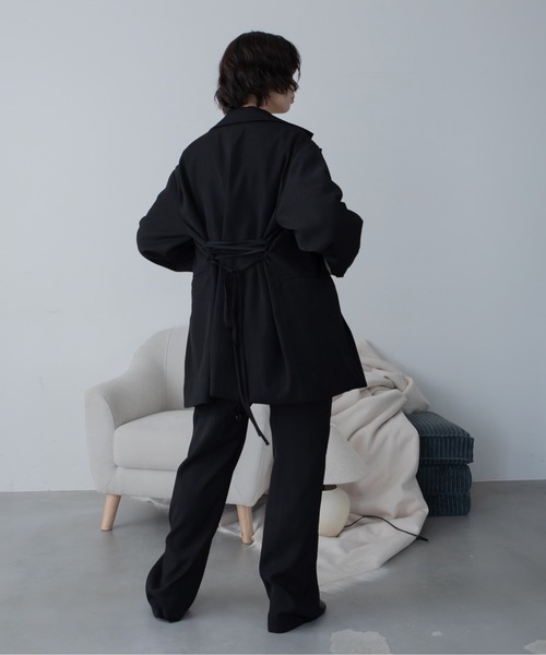 VACANCY（ヴァカンシー）の「チャイナボタンオーバージャケット/SETUP（テーラードジャケット・レディース・チャコールグレー/ブラック・FREE）」の5枚目の写真