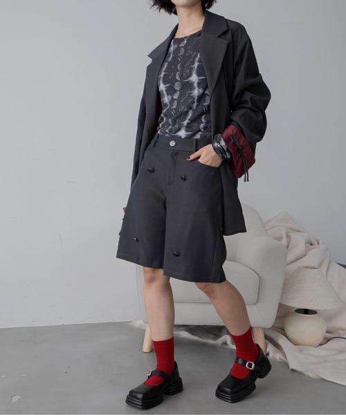 VACANCY（ヴァカンシー）の「チャイナボタンオーバージャケット/SETUP（テーラードジャケット・レディース・チャコールグレー/ブラック・FREE）」の22枚目の写真