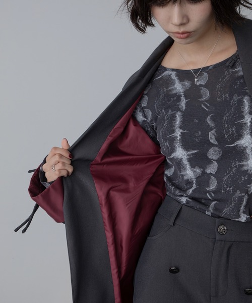 VACANCY（ヴァカンシー）の「チャイナボタンオーバージャケット/SETUP（テーラードジャケット・レディース・チャコールグレー/ブラック・FREE）」の15枚目の写真