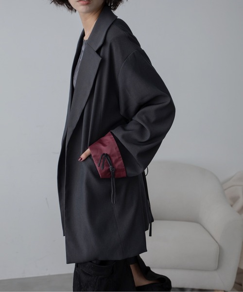 VACANCY（ヴァカンシー）の「チャイナボタンオーバージャケット/SETUP（テーラードジャケット・レディース・チャコールグレー/ブラック・FREE）」の11枚目の写真