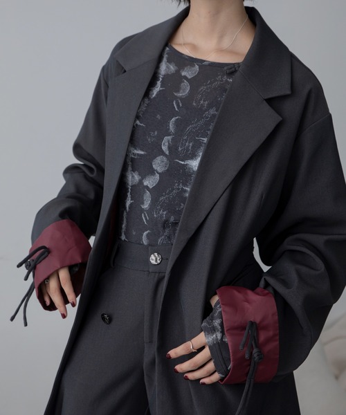 VACANCY（ヴァカンシー）の「チャイナボタンオーバージャケット/SETUP（テーラードジャケット・レディース・チャコールグレー/ブラック・FREE）」の14枚目の写真