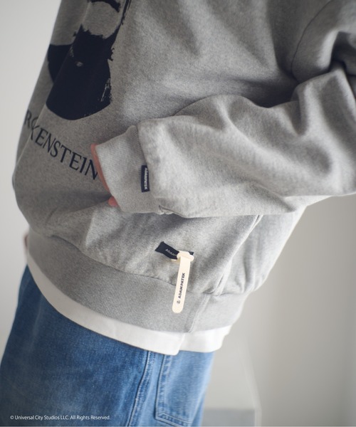 ADAM PATEK（アダムパテック）の「ADAMPATEK/Frankenstein portrait crewneck/フランケンシュタイン肖像画プリントコラボスウェット(AP2524020)（スウェット・レディース・ブラック/杢グレー・1/2）」の8枚目の写真