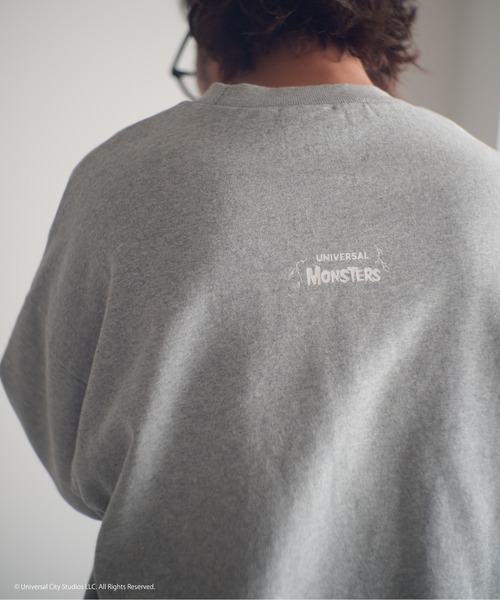 ADAM PATEK（アダムパテック）の「ADAMPATEK/Frankenstein portrait crewneck/フランケンシュタイン肖像画プリントコラボスウェット(AP2524020)（スウェット・レディース・ブラック/杢グレー・1/2）」の6枚目の写真