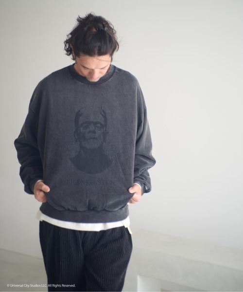 ADAM PATEK（アダムパテック）の「ADAMPATEK/Frankenstein portrait crewneck/フランケンシュタイン肖像画プリントコラボスウェット(AP2524020)（スウェット・レディース・ブラック/杢グレー・1/2）」の15枚目の写真