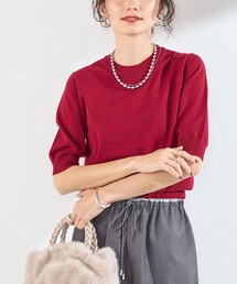 〈手洗い可能〉14ゲージ ショートスリーブ ニット◇