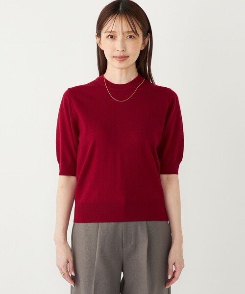 SHIPS Colors:〈手洗い可能〉14ゲージ ショートスリーブ ニット