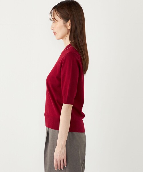 SHIPS Colors:〈手洗い可能〉14ゲージ ショートスリーブ ニット