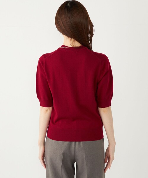 SHIPS Colors:〈手洗い可能〉14ゲージ ショートスリーブ ニット