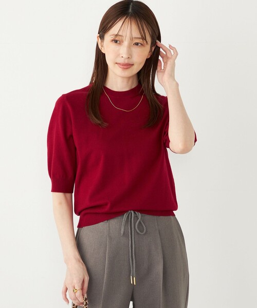 SHIPS Colors:〈手洗い可能〉14ゲージ ショートスリーブ ニット