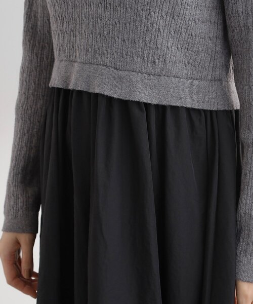 grove(グローブ)の「【時短コーデ】ポロニットドッキングワンピース(ワンピース・レディース・グレー系4/ネイビー系4/ブラック系4・02/03/01/04/05)」の8枚目の写真