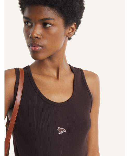 Maison Kitsune（メゾンキツネ）の「BABY FOX RIBBED TANK TOP（タンクトップ・レディース・アイボリー/ブラウン・L/M/S/XS）」の3枚目の写真