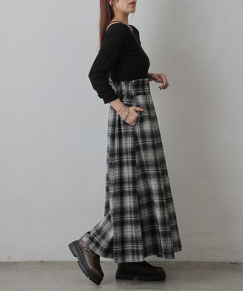 COLONY 2139（コロニートゥーワンスリーナイン）の「起毛チェックフレアスカート（スカート・レディース・ブラック/ブラウン・FREE）」の16枚目の写真