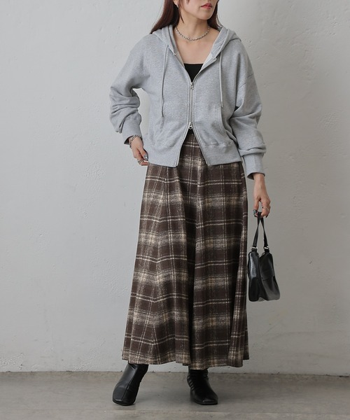 COLONY 2139（コロニートゥーワンスリーナイン）の「起毛チェックフレアスカート（スカート・レディース・ブラック/ブラウン・FREE）」の21枚目の写真