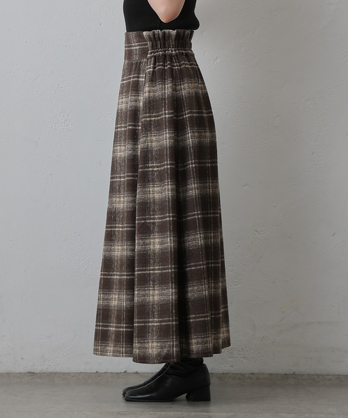 COLONY 2139（コロニートゥーワンスリーナイン）の「起毛チェックフレアスカート（スカート・レディース・ブラック/ブラウン・FREE）」の4枚目の写真