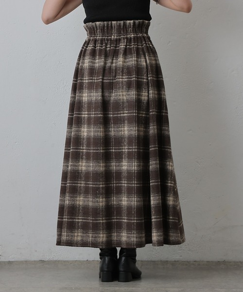 COLONY 2139（コロニートゥーワンスリーナイン）の「起毛チェックフレアスカート（スカート・レディース・ブラック/ブラウン・FREE）」の5枚目の写真