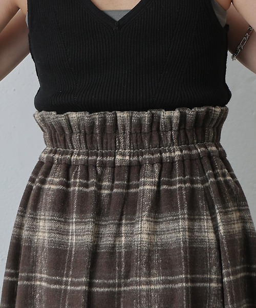 COLONY 2139（コロニートゥーワンスリーナイン）の「起毛チェックフレアスカート（スカート・レディース・ブラック/ブラウン・FREE）」の7枚目の写真