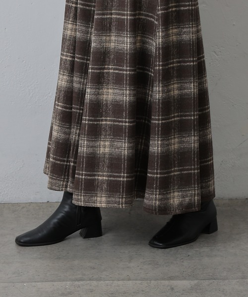 COLONY 2139（コロニートゥーワンスリーナイン）の「起毛チェックフレアスカート（スカート・レディース・ブラック/ブラウン・FREE）」の9枚目の写真