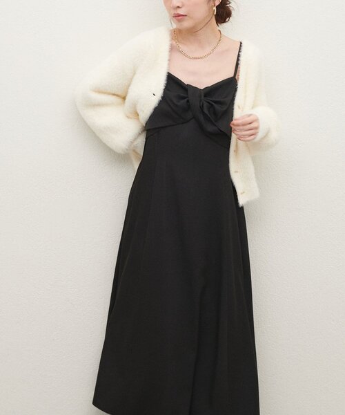 natural couture（ナチュラルクチュール）の「【WEB限定】〈osono〉ねじりリボンキャミワンピース（ワンピース・レディース・ブラウン/アイボリー/ブラック・MEDIUM/LARGE）」の11枚目の写真