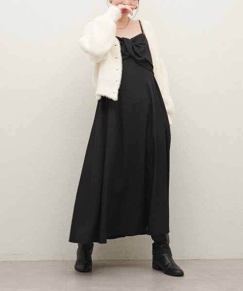 natural couture（ナチュラルクチュール）の「【WEB限定】〈osono〉ねじりリボンキャミワンピース（ワンピース・レディース・ブラウン/アイボリー/ブラック・MEDIUM/LARGE）」の13枚目の写真