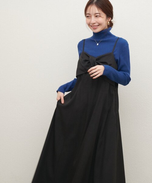 natural couture（ナチュラルクチュール）の「【WEB限定】〈osono〉ねじりリボンキャミワンピース（ワンピース・レディース・ブラウン/アイボリー/ブラック・MEDIUM/LARGE）」の16枚目の写真