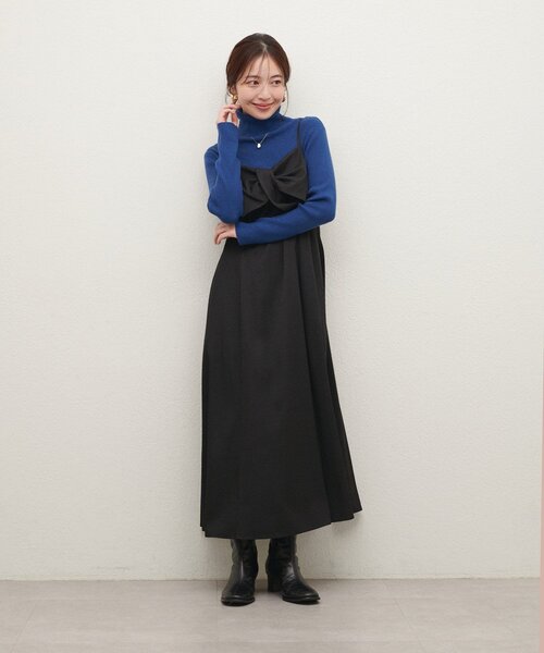 natural couture（ナチュラルクチュール）の「【WEB限定】〈osono〉ねじりリボンキャミワンピース（ワンピース・レディース・ブラウン/アイボリー/ブラック・MEDIUM/LARGE）」の20枚目の写真