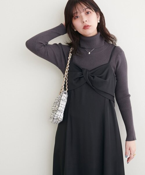 natural couture（ナチュラルクチュール）の「【WEB限定】〈osono〉ねじりリボンキャミワンピース（ワンピース・レディース・ブラウン/アイボリー/ブラック・MEDIUM/LARGE）」の21枚目の写真